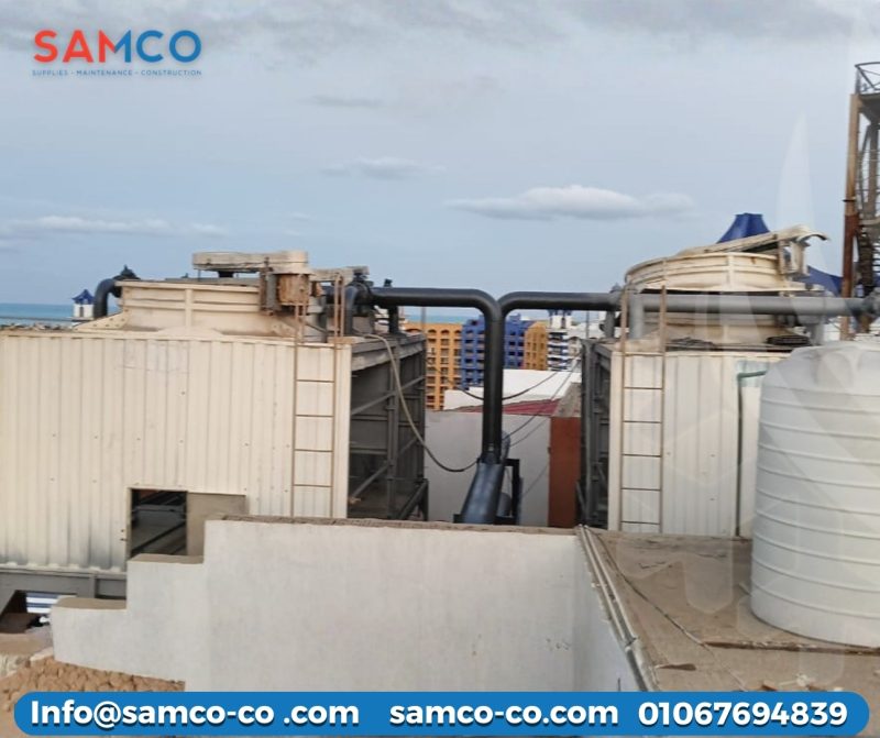 إعادة تأهيل حوض برج تبريد صناعي